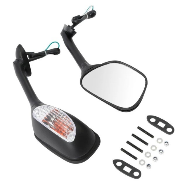 thumbnail image 2 of POMTP Black Rearview Mirrors With LED Turn Signals For Suzuki GSX-R Series (600-1300) 2 of 5